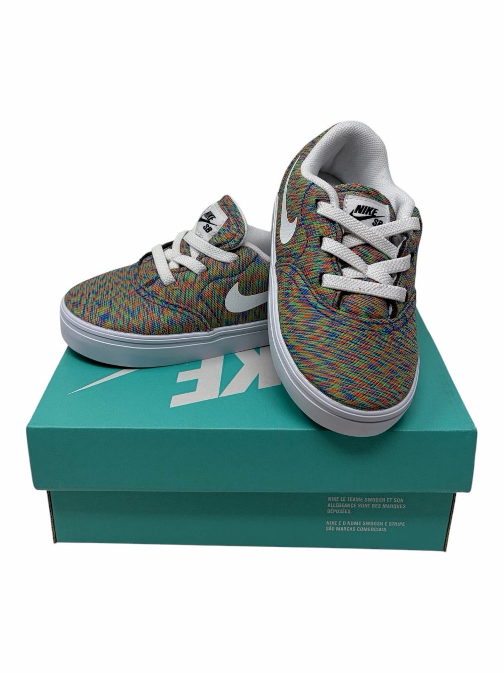 Nike SB Kids Sneakers Size 7 7C Check Premium NEW NIB Green Blue Orange